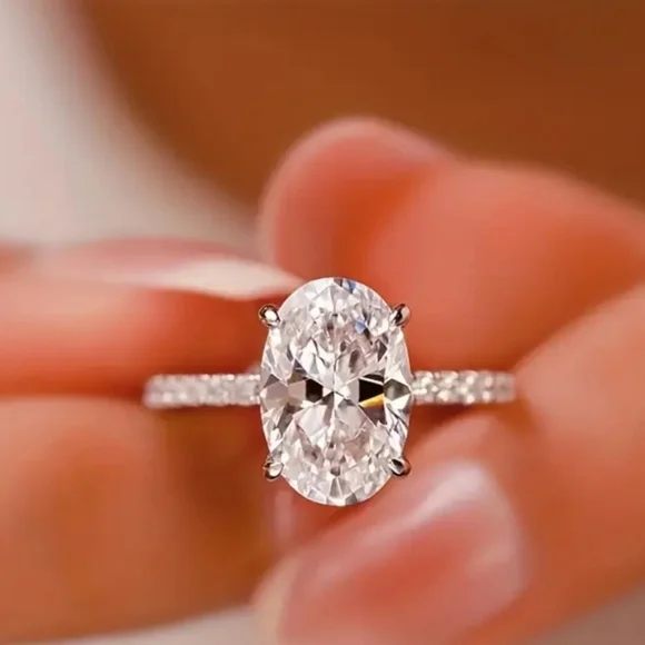 Genuine GRA Certified 2 Carat Moissanite Ring in 18k over Sterling Silver Sz 7! - Picture 8 of 10